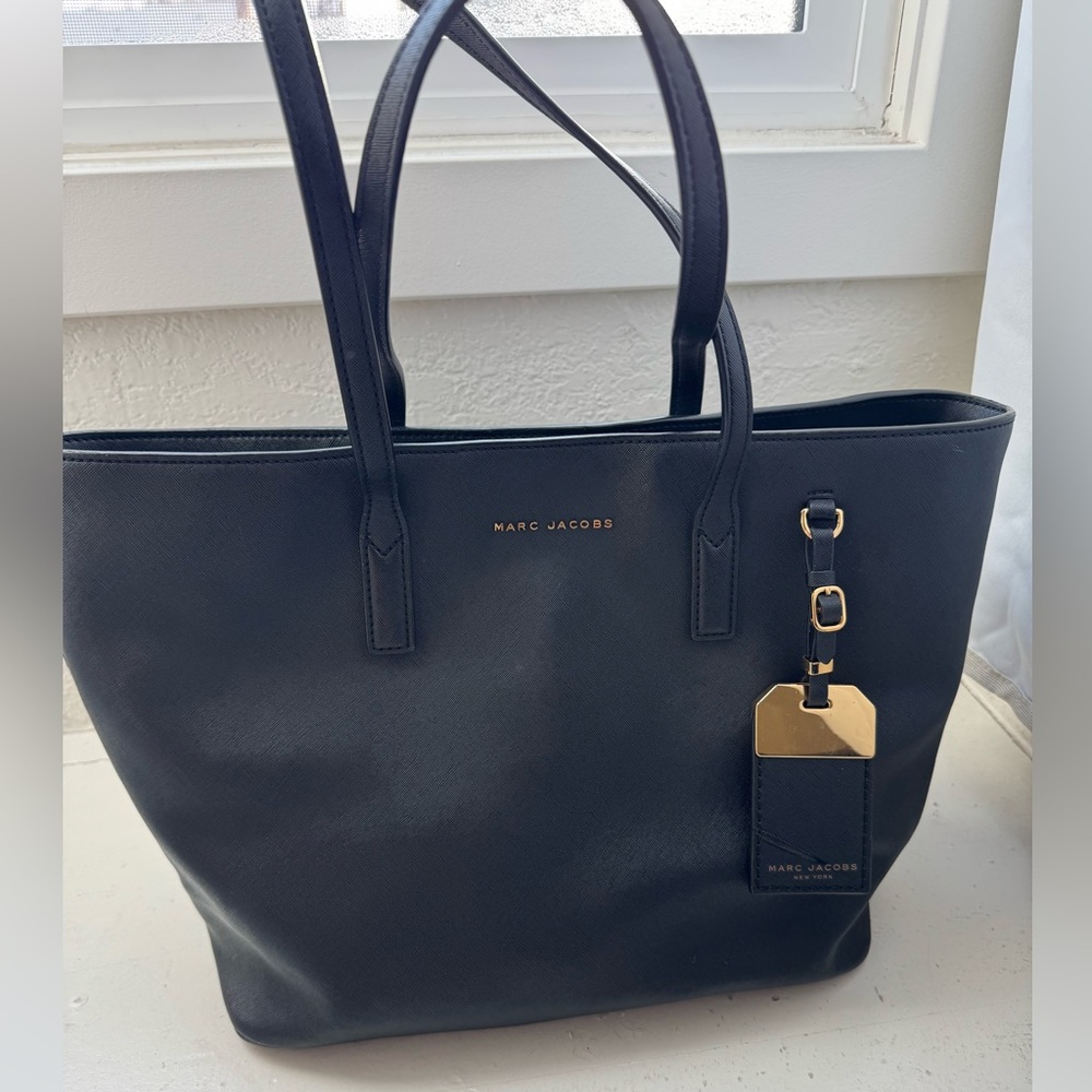 Marc Jacobs Black Tote with Gold Accents